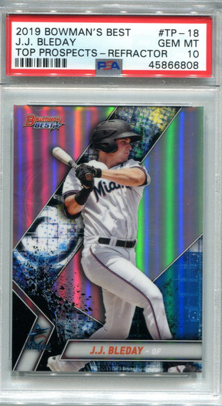 2019 Bowman`s Best J.J. Bleday Top Prospects Refractor #TP18 (PSA GEM MT 10) Card