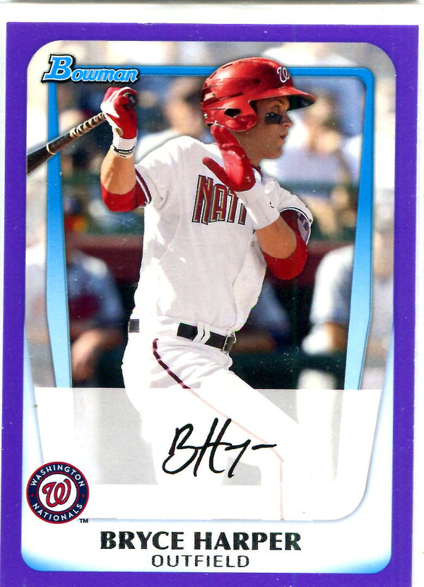 Bryce Harper 2011 Topps Bowman Purple Border Unsigned Card