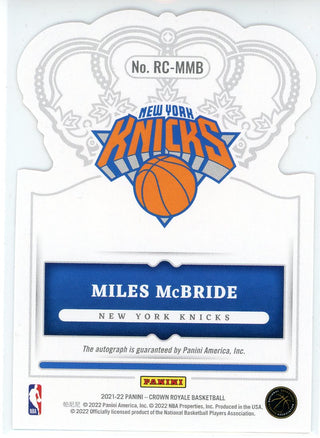 Miles McBride Autographed 2021-22 Panini Crown Royale Rookie Card #RC-MMB