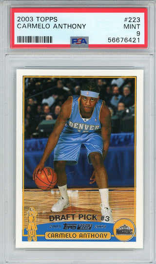 Carmelo Anthony 2003 Topps Rookie Card #223 (PSA Mint 9)