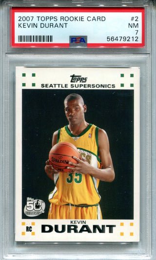 Kevin Durant 2007-08 Topps White Border #112 PSA NM 7 Card