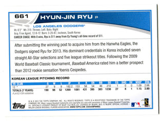 Hyun-Jin Ryu 2013 Topps Rookie Card