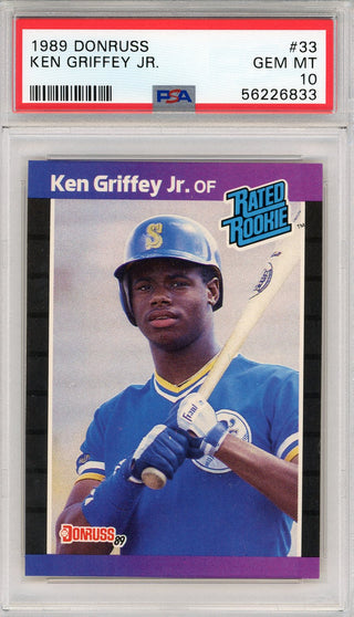 Ken Griffey Jr. 1989 Donruss Rated Rookie Card #33 (PSA)