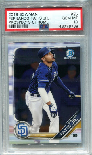 Fernando Tatis Jr. 2019 Bowman Chrome #25 Rookie (PSA GEM MT 10) Card