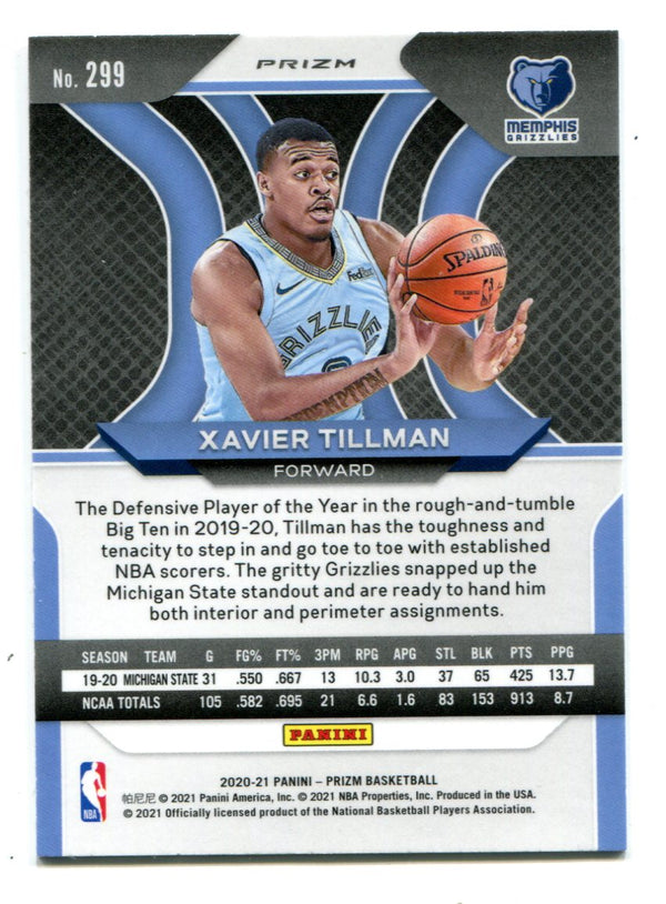 Xavier Tillman 2021 Panini Prizm Pink Cracked Ice #299 RC