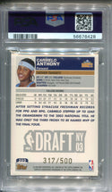 Carmelo Anthony 2003 Topps #223 Black Border PSA NM-MT 8 Card /500