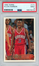 Allen Iverson 1996 Topps Rookie Card #171 (PSA Mint 9)