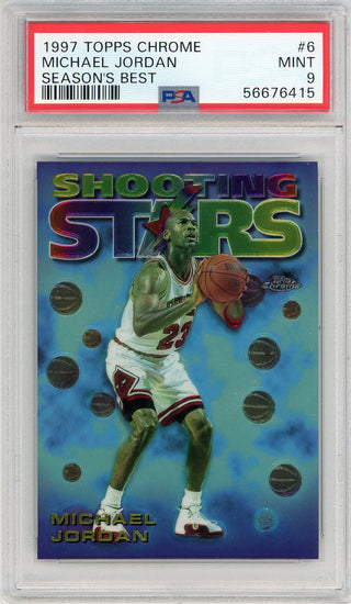 Michael Jordan 1997 Topps Chrome Season's Best Card #6 (PSA Mint 9)