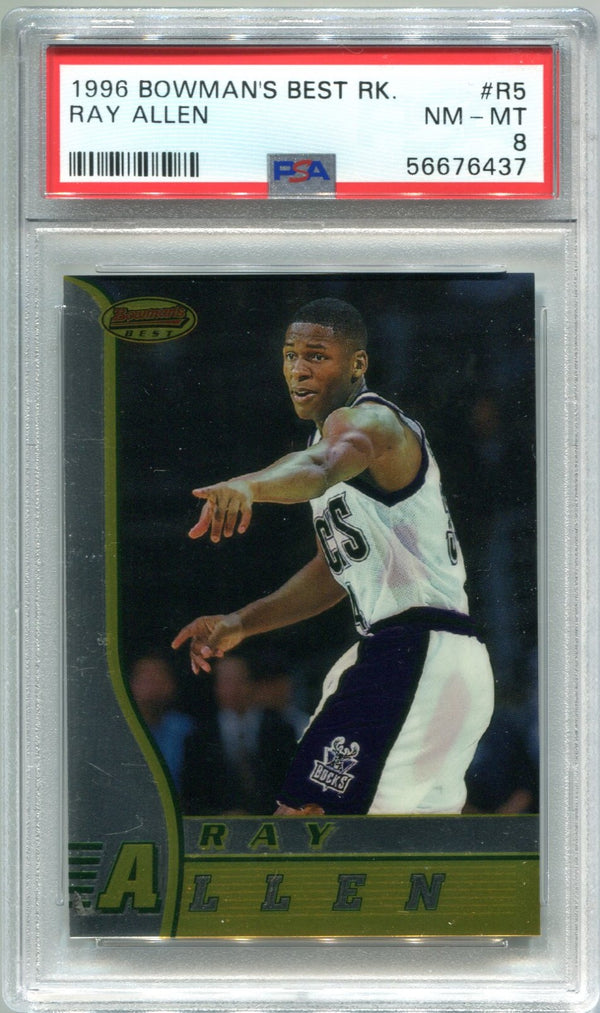 Ray Allen 1996 Bowman's Best #R5 PSA NM-MT 8 Card