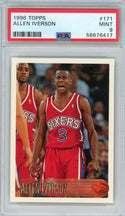 Allen Iverson 1996 Topps Rookie Card #171 (PSA Mint 9)