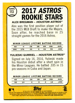 Alex Bregman & Yulieski Gurriel 2017 Topps Heritage Rookie Card