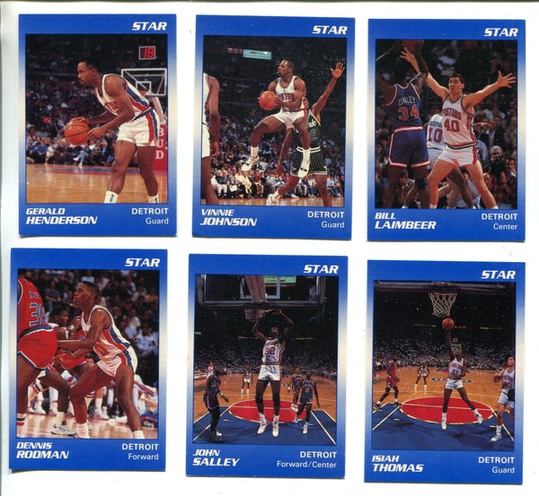 1990-91 Star Company Detroit Pistons Complete Set #1-14