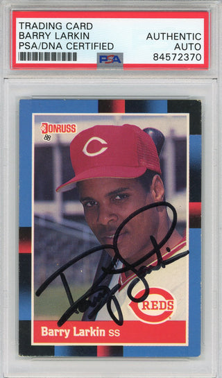 Barry Larkin Autographed 1988 Donruss Card (PSA)