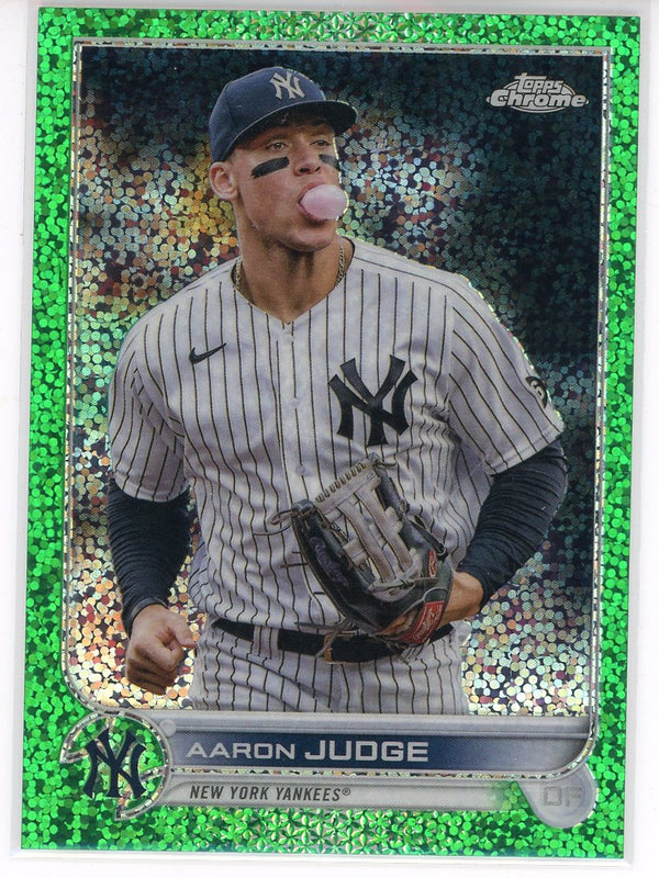 Aaron Judge 2022 Topps Chrome Green Refractor Card #99