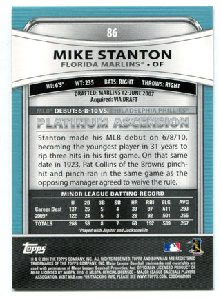 Giancarlo Stanton 2010 Bowman Platinum Rookie Card