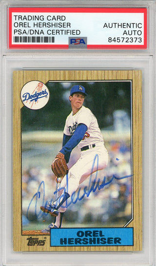 Orel Hershiser Autographed 1987 Topps Card (PSA)