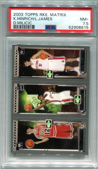 2003 Topps Rookie Matrix Darko/Lebron/Kirk (PSA NM 7.5) Card