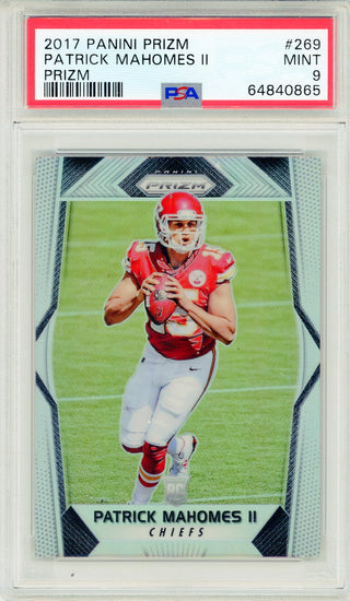 Patrick Mahomes II 2017 Panini Prizm Silver Prizm Rookie Card #269 (PSA Mint 9)