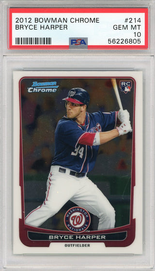 Bryce Harper 2012 Bowman Chrome Rookie Card #214 (PSA)