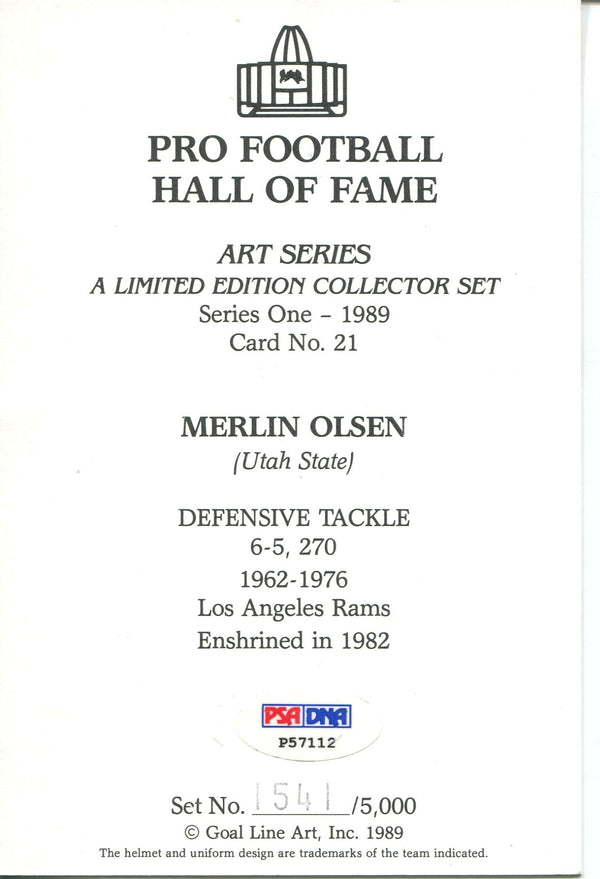 Merlin Olsen 1st Day Cover Envelope (PSA)