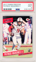 Patrick Mahomes II 2017 Panini Prestige Rookie Card #232 (PSA Mint 9)