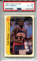 Isiah Thomas 1986 Fleer Sticker #10 PSA EX-MT 6 Card