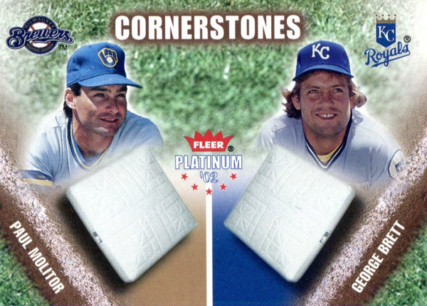 Paul Molitor & George Brett 2002 Fleer Platinum Cornerstones Card