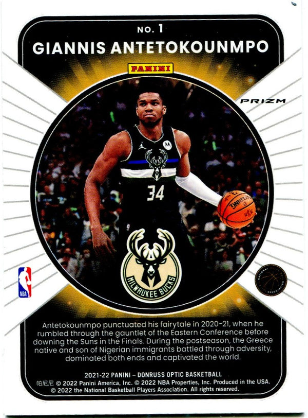 Giannis Antetokounmpo Panini Donruss Optic Winner Stays 2022