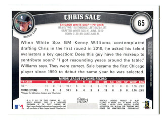 Chris Sale 2011 Topps Rookie Card