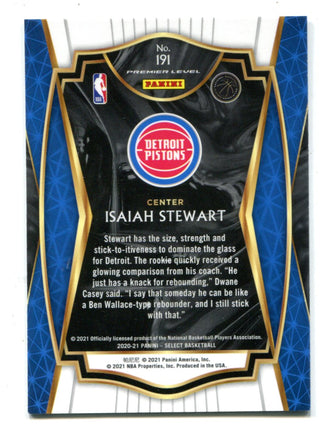 Isaiah Stewart 2020-21 Panini Select #191 Blue Premier Level RC