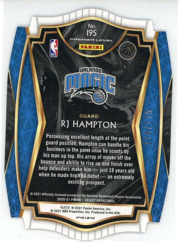 RJ Hampton 2020-21 Panini Select Premier Level Prizm Die Cut Rookie Card #195