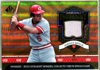 Johnny Bench 2006 Upper Deck Baseball Chronology Patch Card