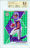 Justin Jefferson 2020 Panini Mosaic Green Prizm Rookie Card #209 (BVG GM 9.5)