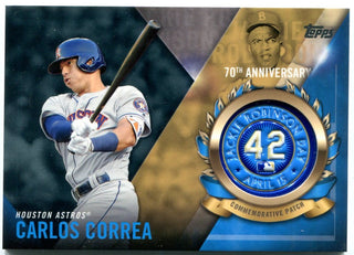 Carlos Correa Topps 2017 Jackie Robinson 70th Anniversary Commemorative Patch #JRPC-CC