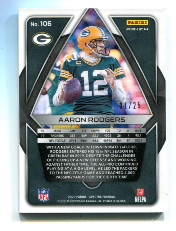 Aaron Rodgers 2020 Panini Spectra Pink #106 Card /25