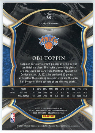 Obi Toppin 2020-21 Panini Select Concourse Prizm Card #68