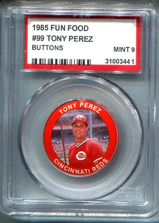 Tony Perez 1985 Fun Food Buttons (PSA)