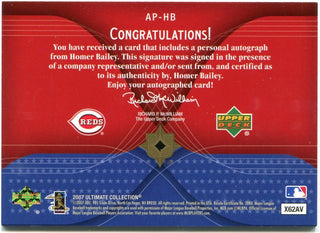 Homer Baily 2007 Upper Deck America's Pastime Autograph #AP-HB