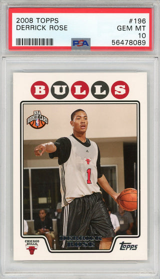 Derrick Rose 2008 Topps Rookie Card #196 (PSA)