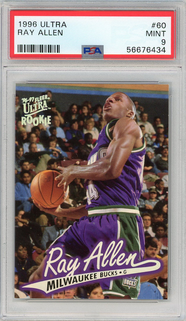 Ray Allen 1996 Fleer Ultra Rookie Card #60 (PSA Mint 9)