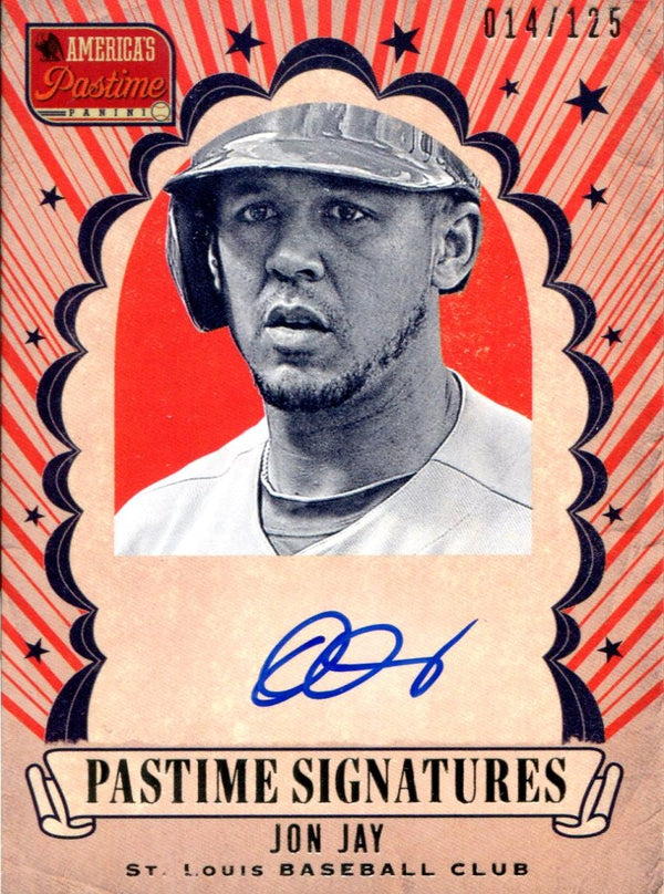 Jon Jay Autographed 2013 Panini America's Past Time Card