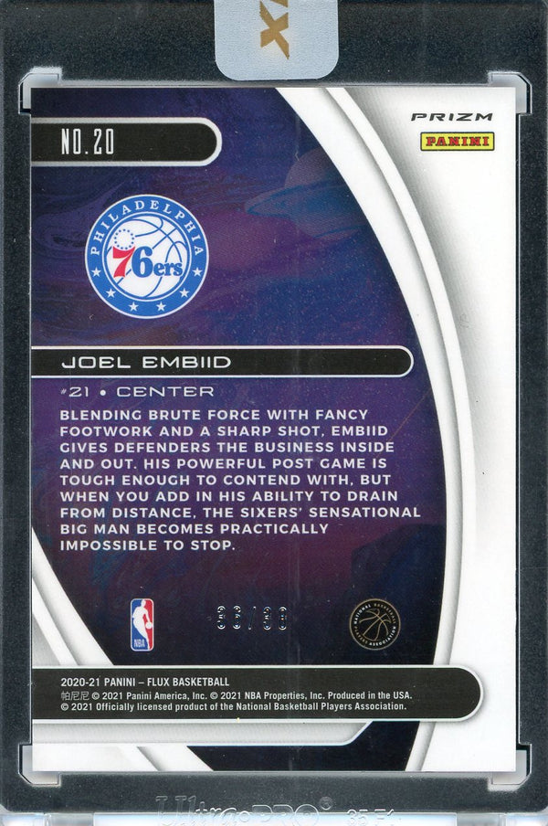 Joel Embiid 2020-21 Panini Flux Titan Encased Card #20