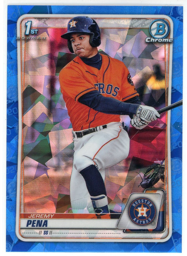 Jeremy Pena 2020 Bowman Chrome 1st Bowman Sapphire Refractor Rookie Card #BCP-61