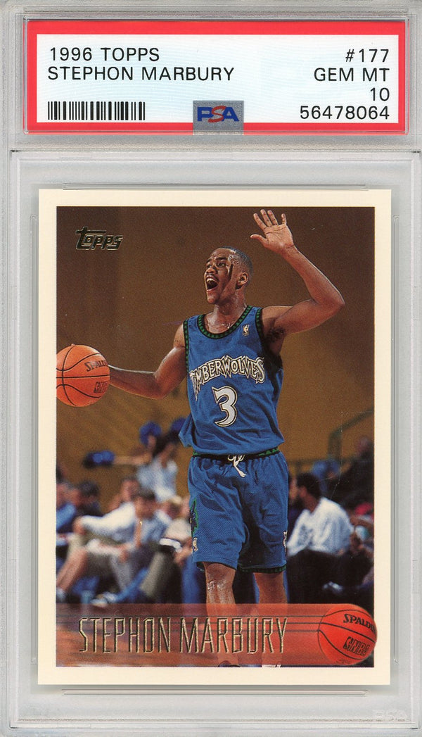 Stephon Marbury 1996 Topps Rookie Card #177 (PSA)