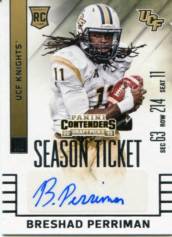 Breshad Perriman Autographed 2015 Panini Contenders Draft Picks Rookie Card