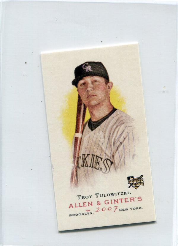 Troy Tulowitzki 2007 Topps Allen & Ginters Rookie Mini Card