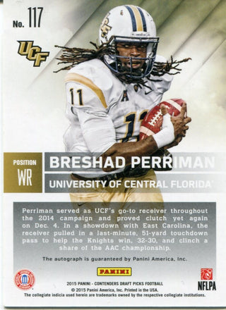 Breshad Perriman Autographed 2015 Panini Contenders Draft Picks Rookie Card