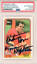 Christian Okoye "Nigerian Nightmare" Autographed 1988 Topps Card #363  (PSA Auto)