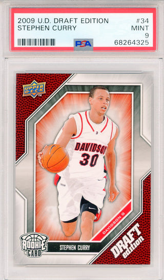 Steph Curry 2009 Upper Deck Draft Edition Rookie Card #34 (PSA Mint 9)