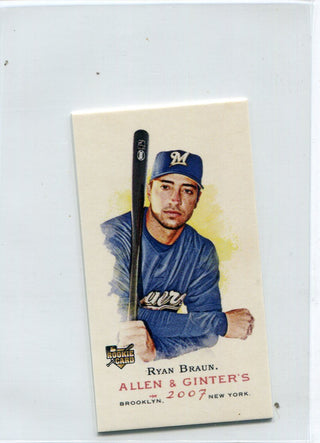 Ryan Braun 2007 Topps Allen & Ginters Rookie Mini Card